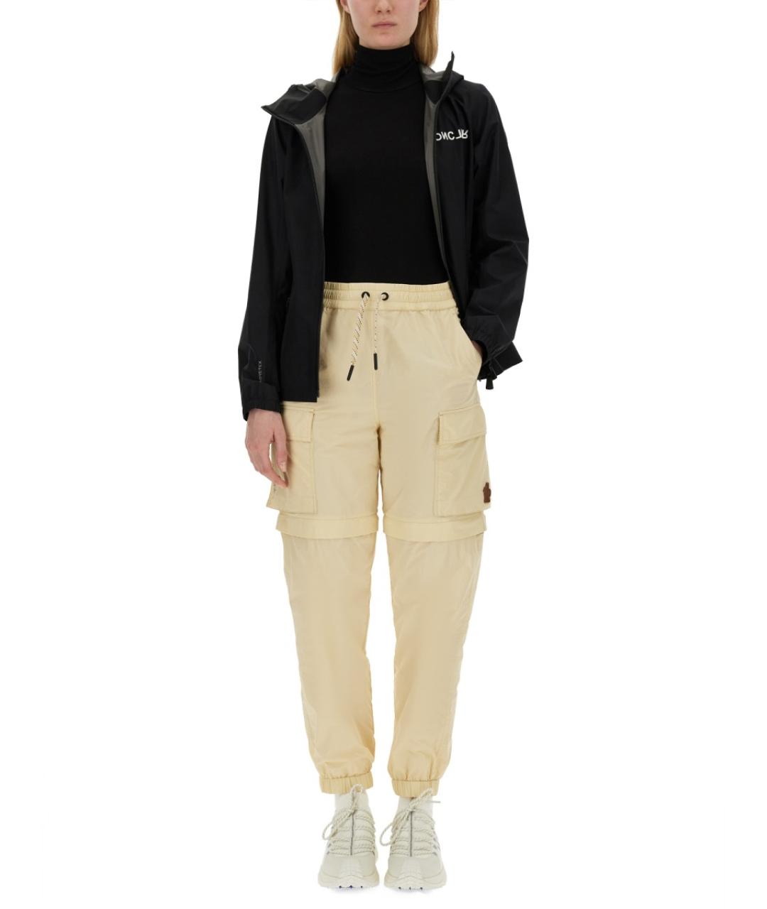 MONCLER GRENOBLE Белые полиамидовые прямые брюки, фото 3