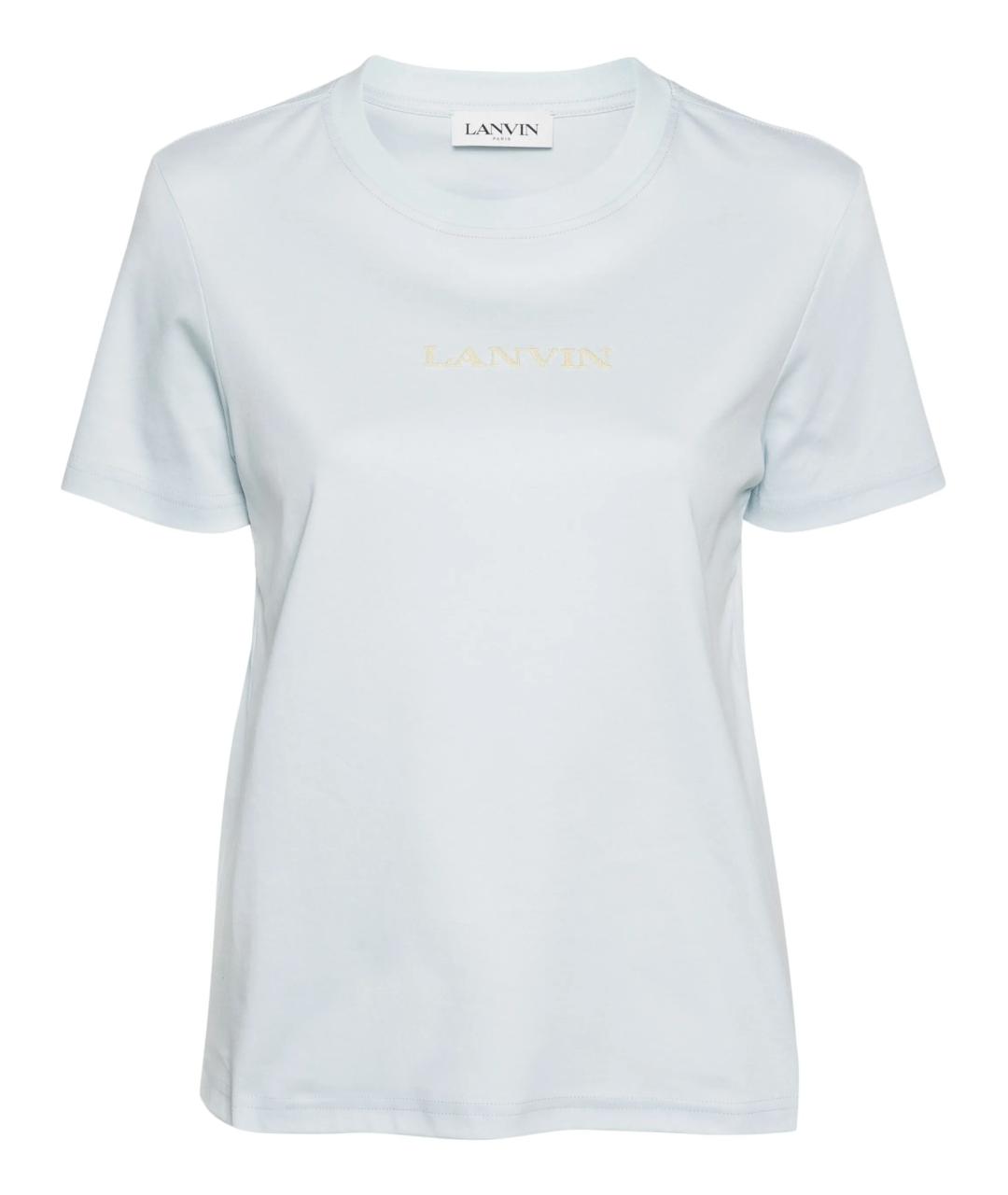 LANVIN Голубая хлопковая футболка, фото 1