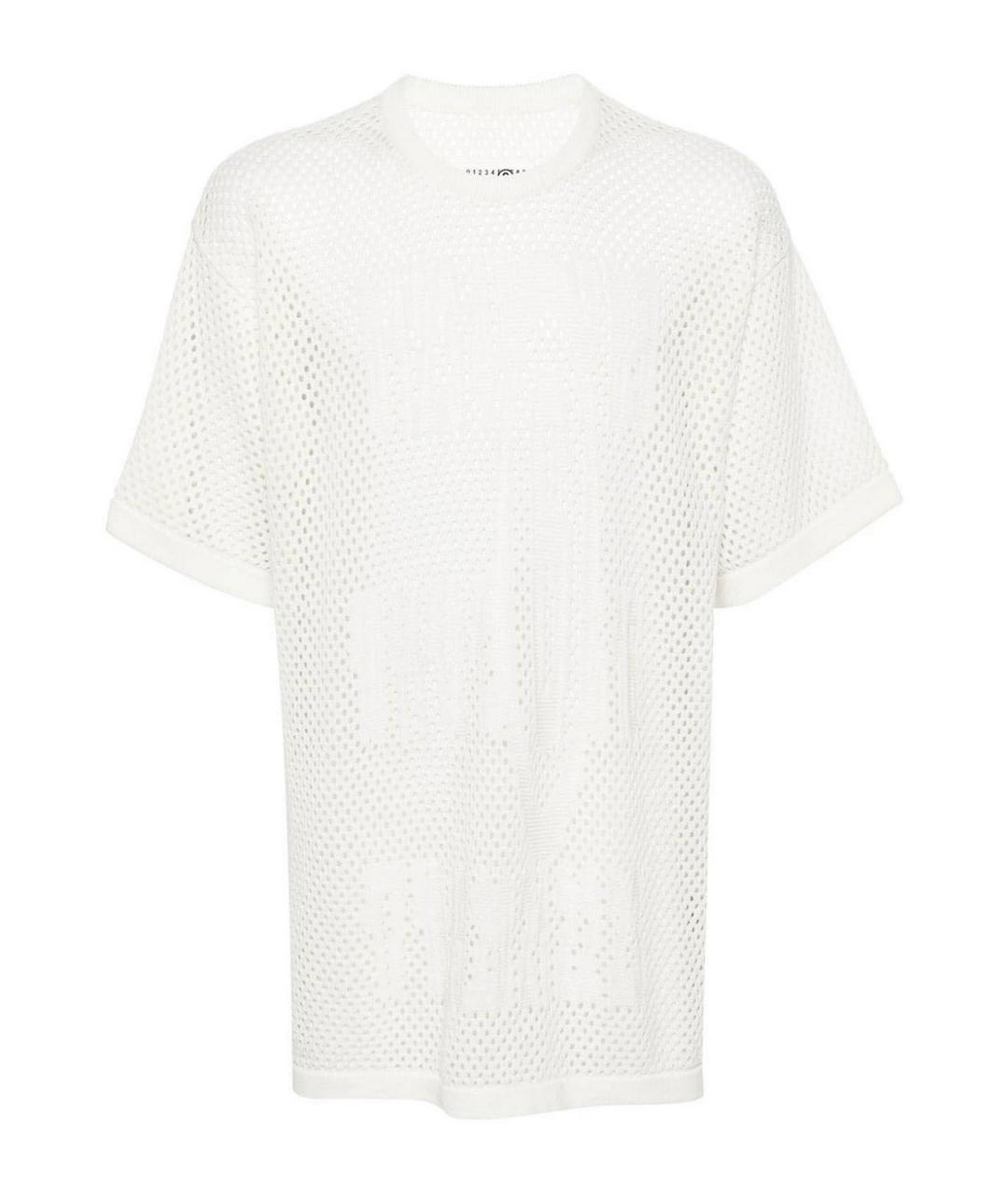 MM6 MAISON MARGIELA Белая хлопковая футболка, фото 1