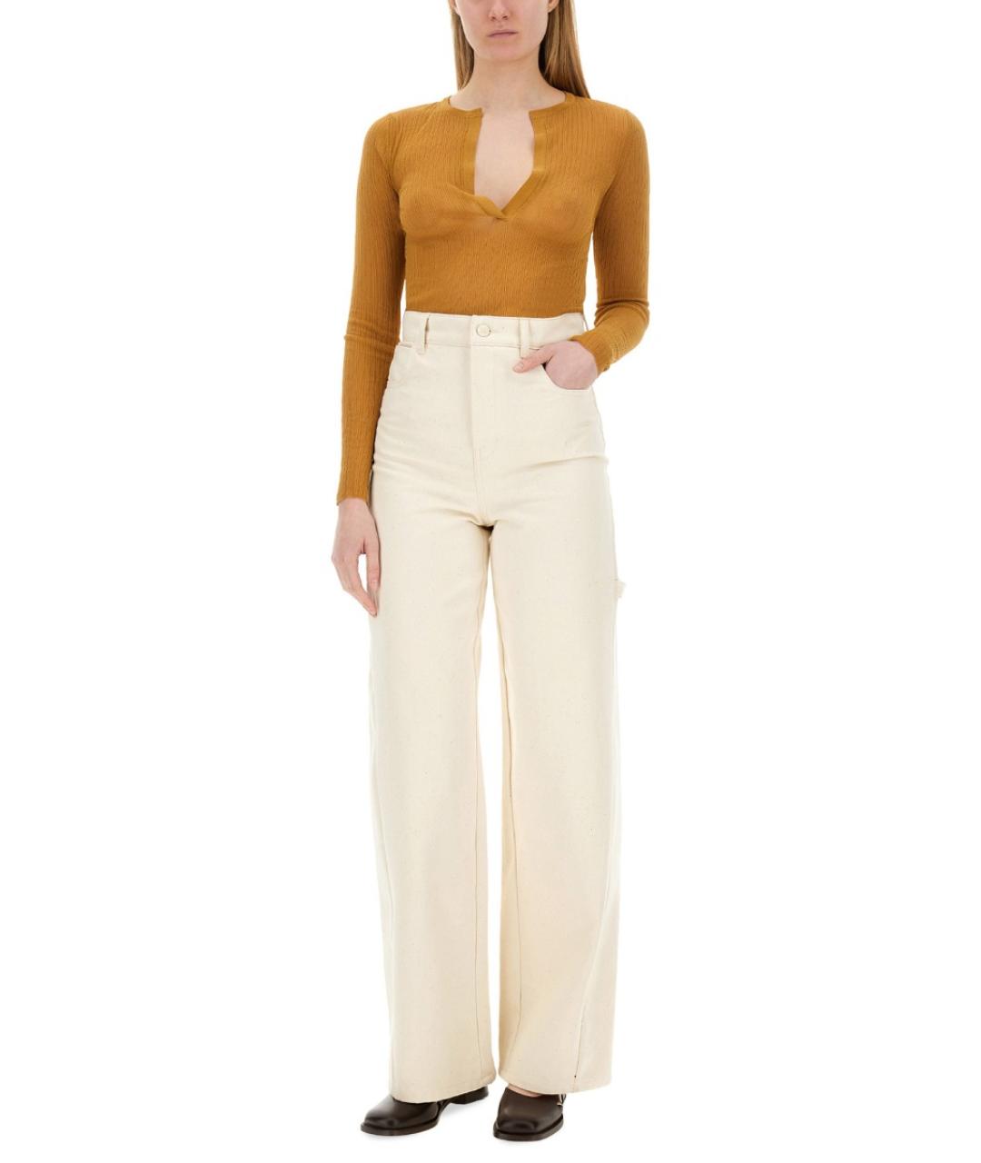 MAX MARA Горчичный шелковый джемпер / свитер, фото 3