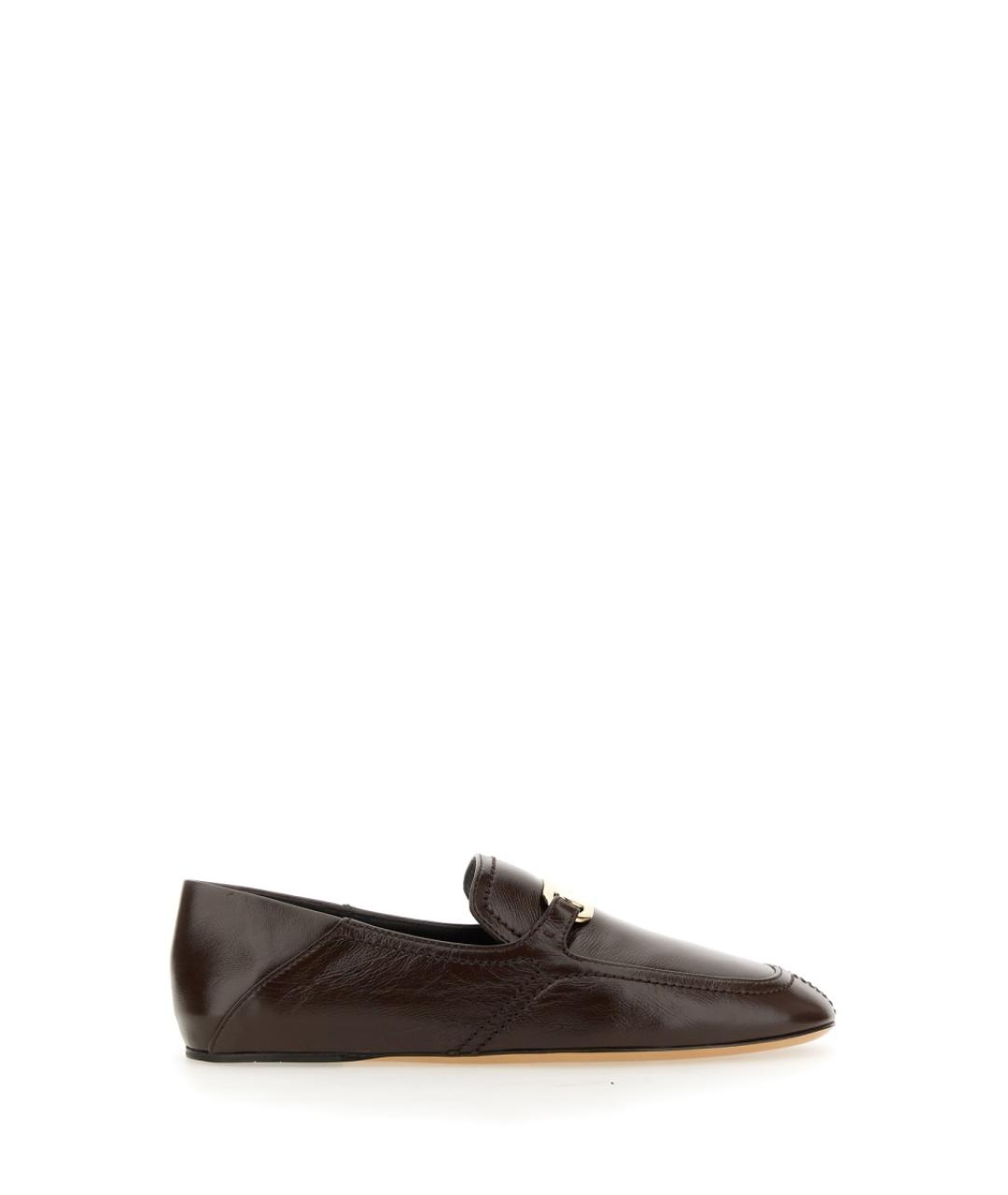 FERRAGAMO Коричневые кожаные лоферы, фото 1