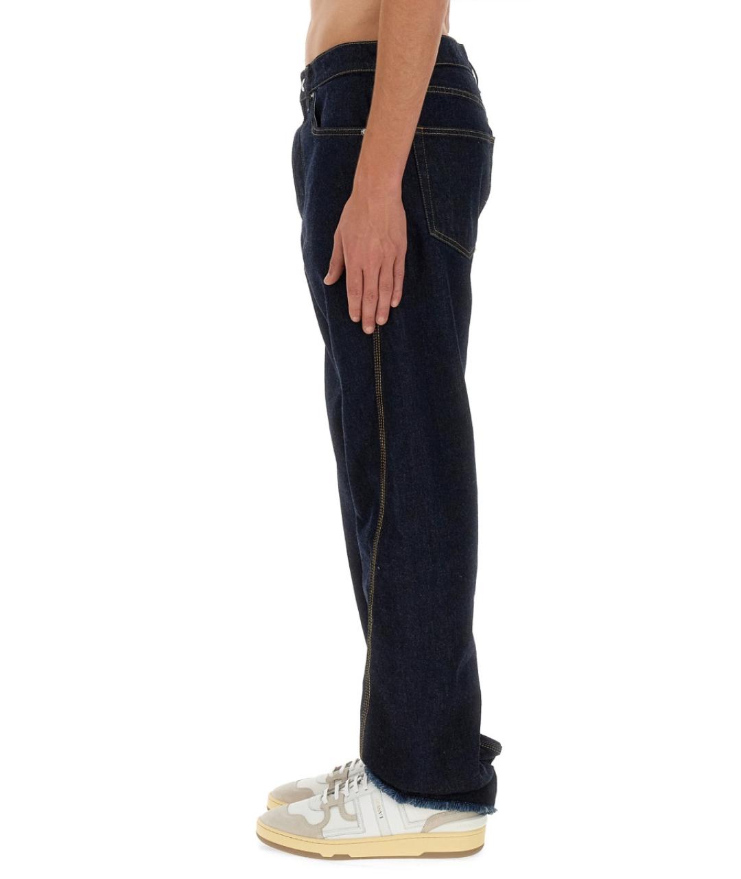 LANVIN Синие хлопковые прямые джинсы, фото 4