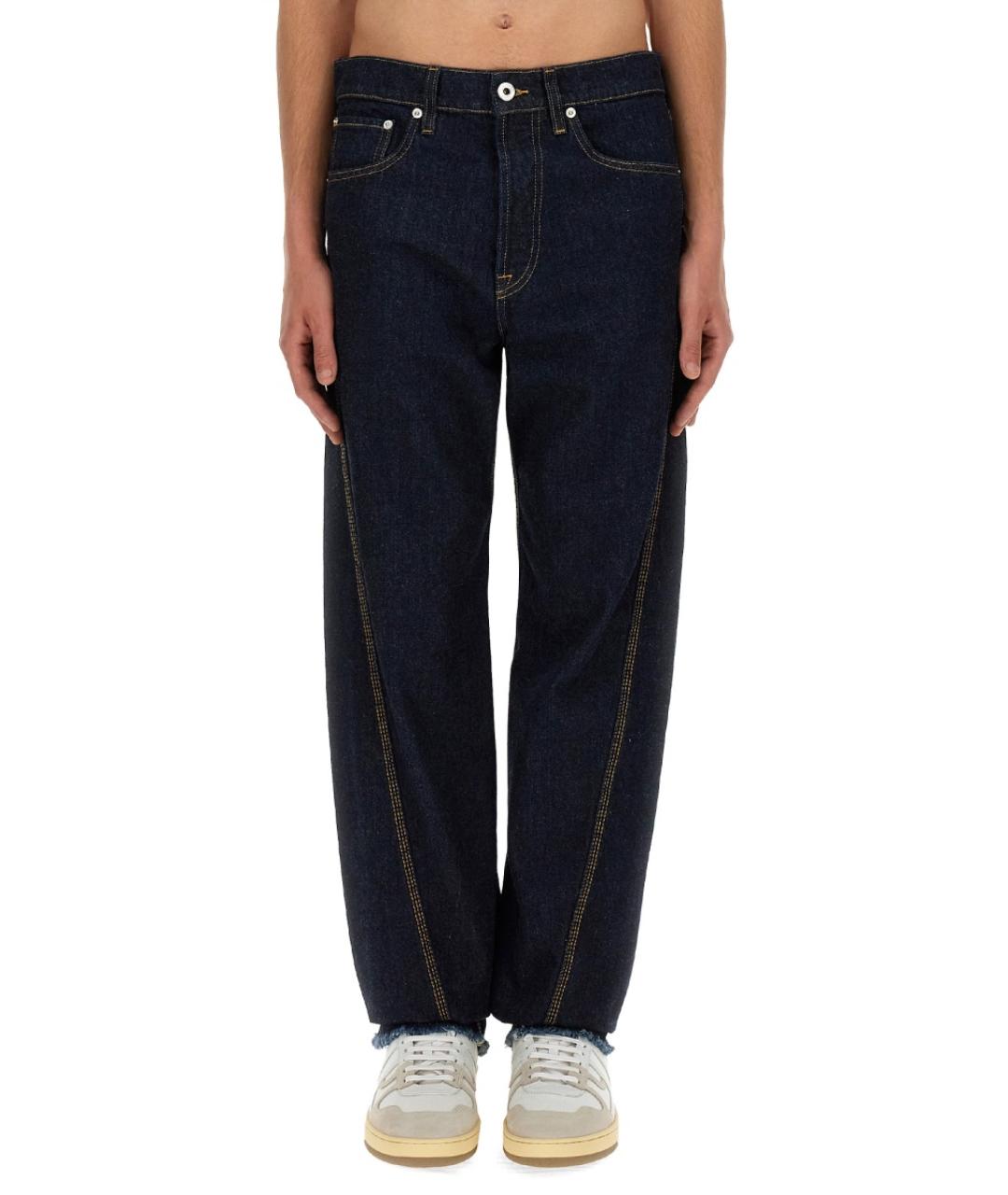 LANVIN Синие хлопковые прямые джинсы, фото 5