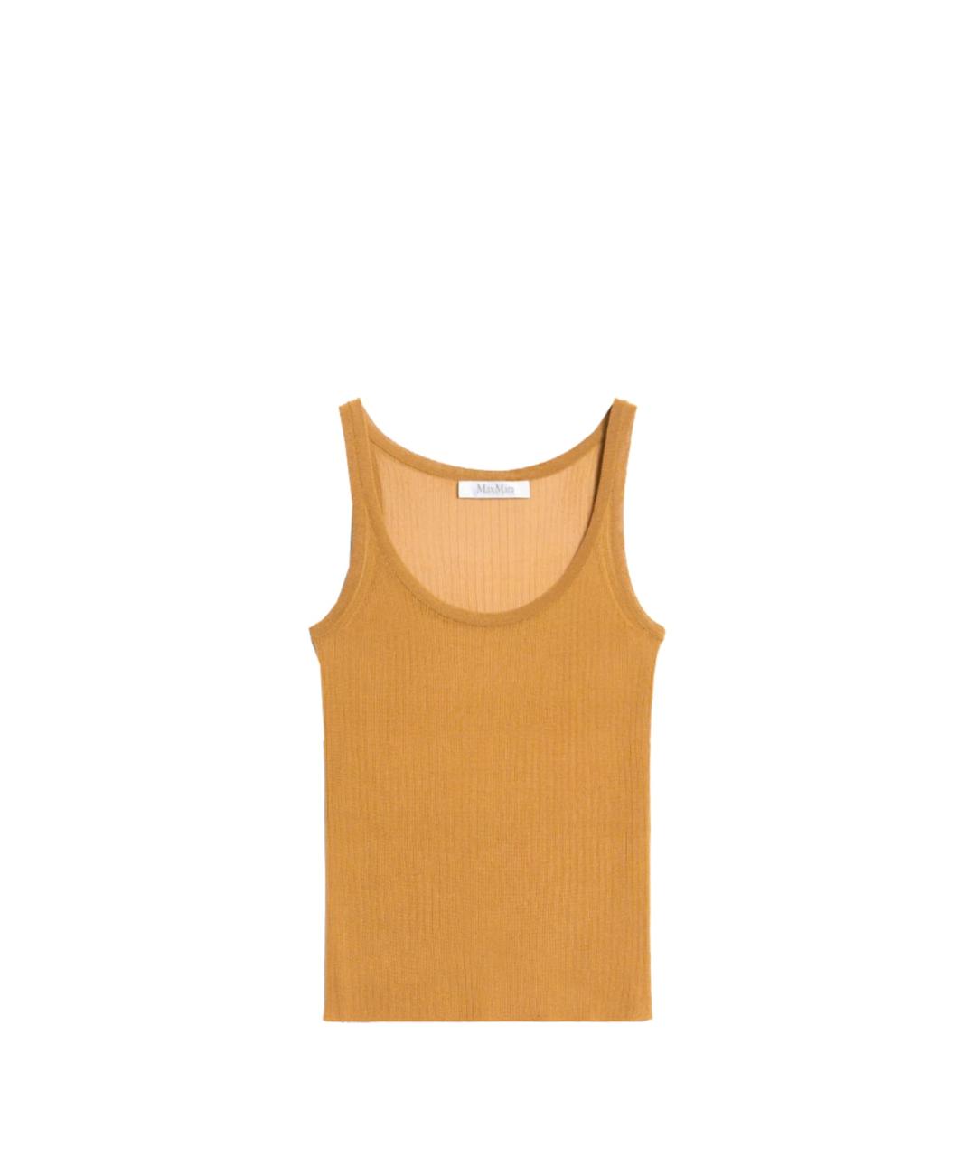 MAX MARA Горчичная шелковая блузы, фото 1