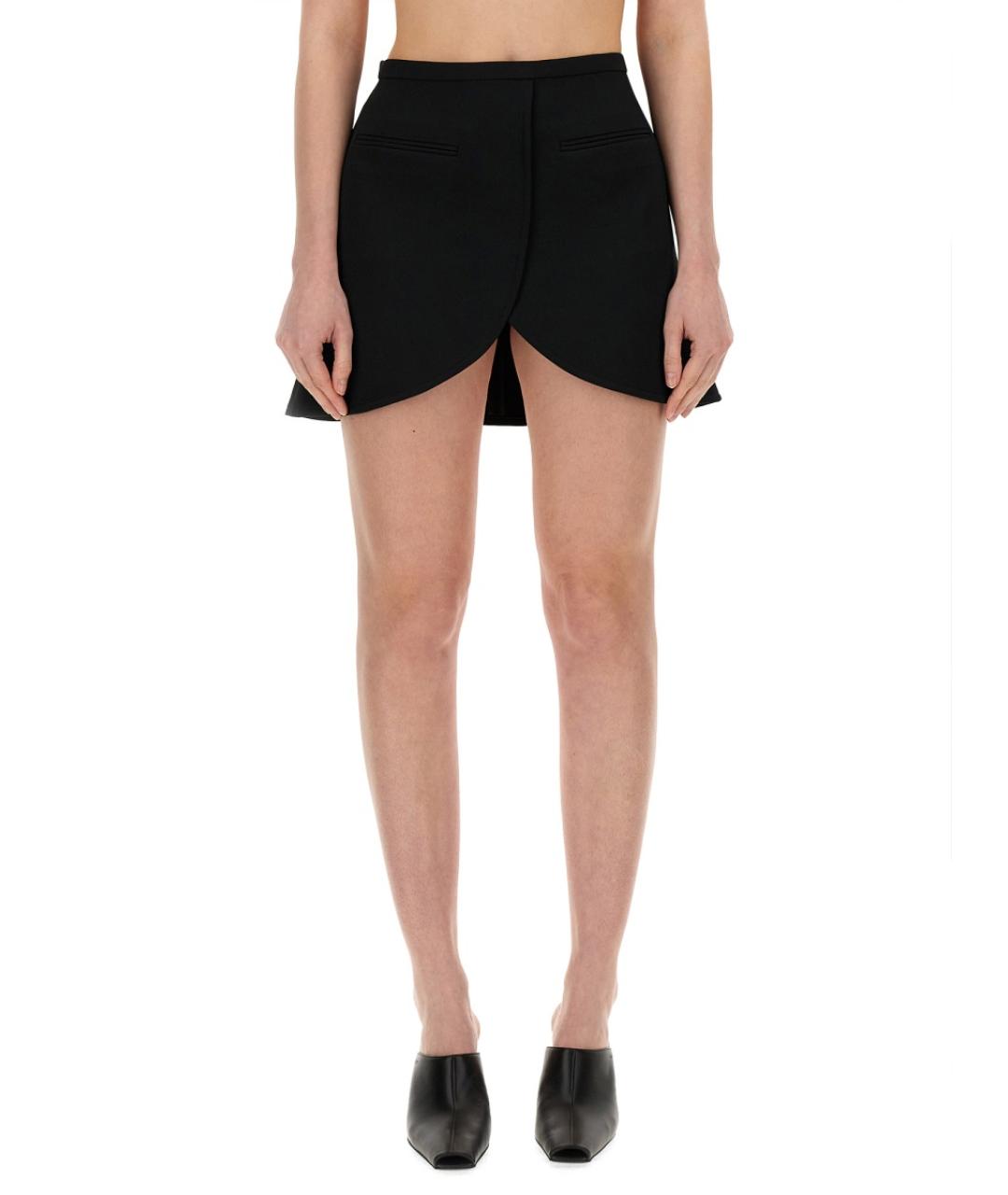 COURREGES Черная полиэстеровая юбка мини, фото 5