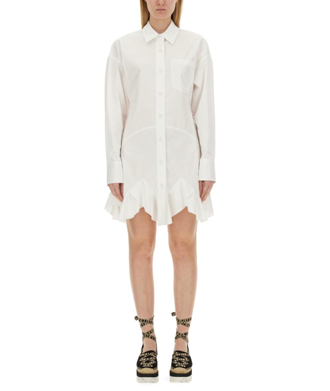 STELLA MCCARTNEY Белое хлопковое повседневное платье, фото 2
