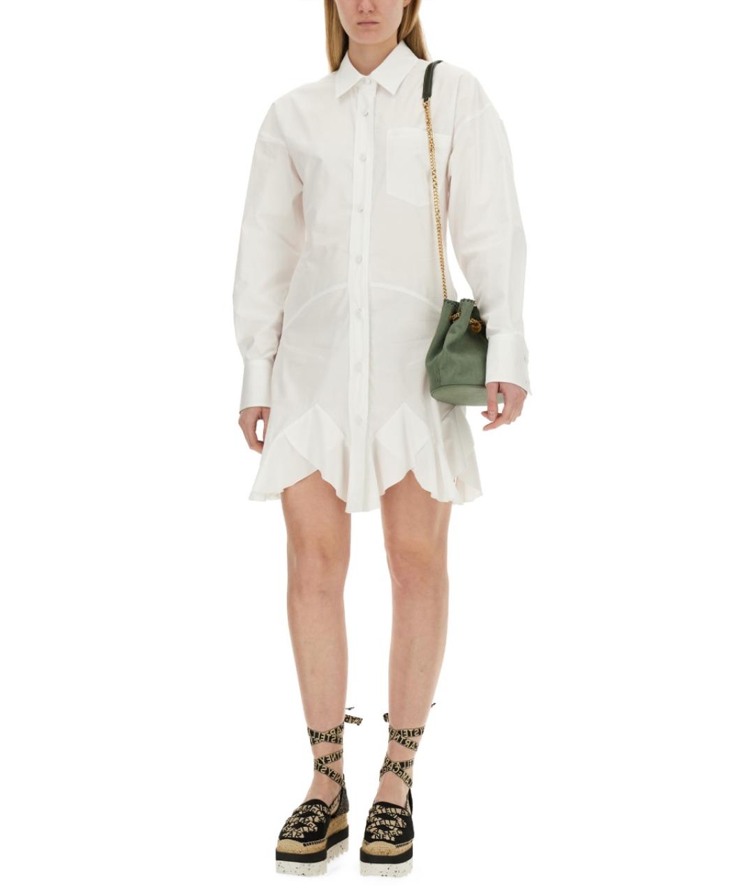 STELLA MCCARTNEY Белое хлопковое повседневное платье, фото 3