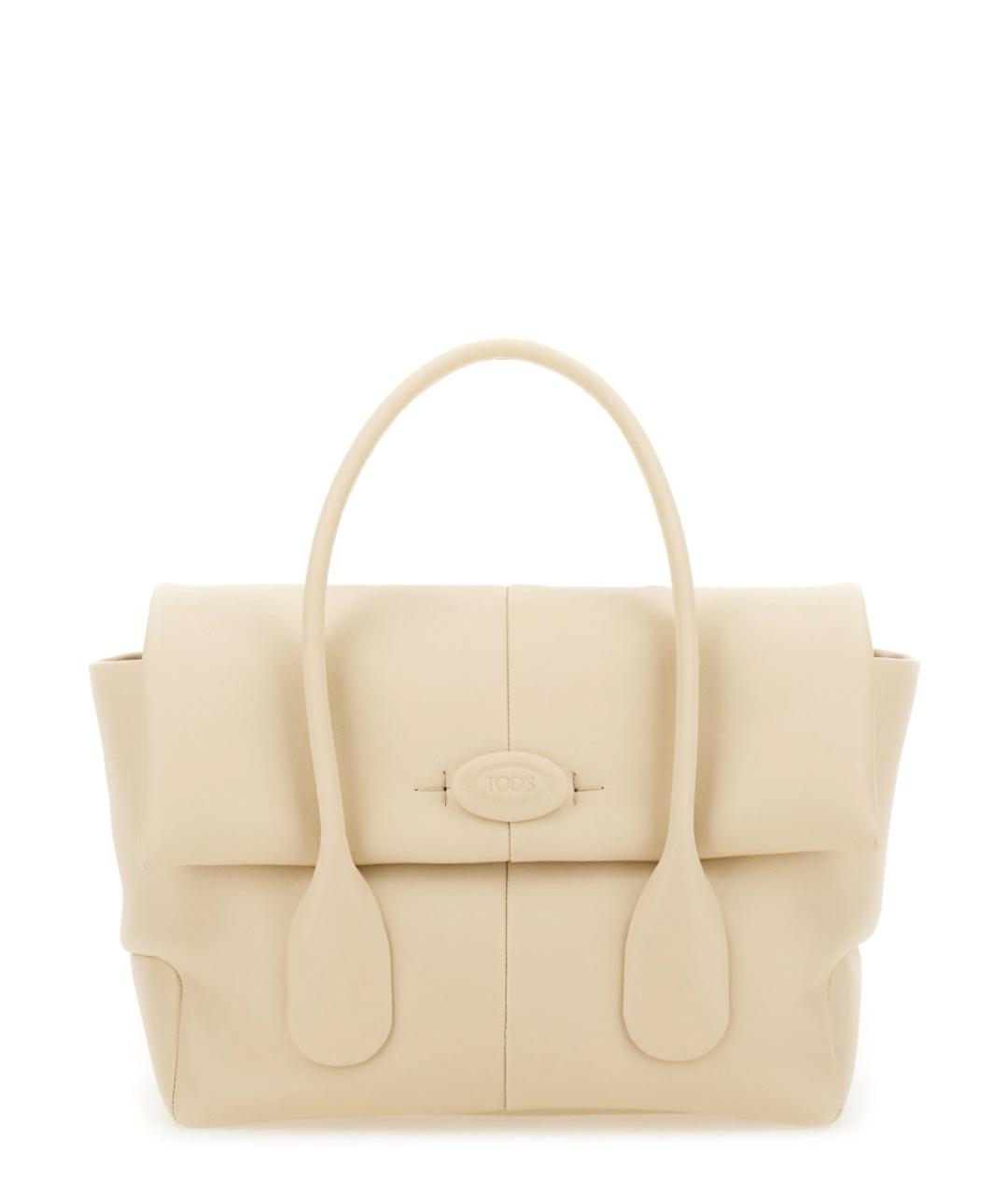 TOD'S Бежевая кожаная сумка тоут, фото 1
