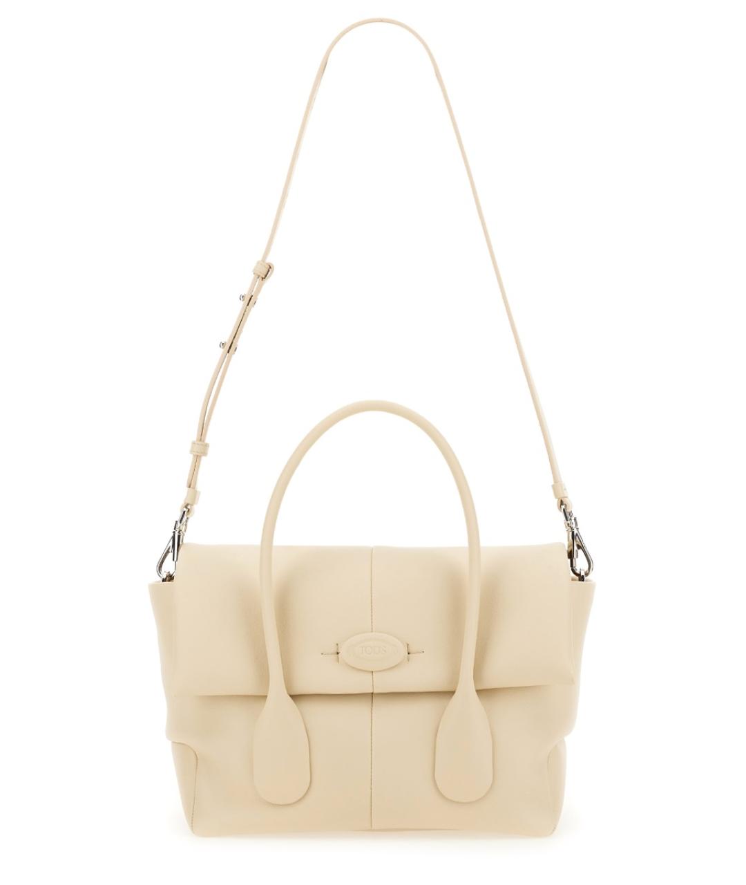 TOD'S Бежевая кожаная сумка тоут, фото 2