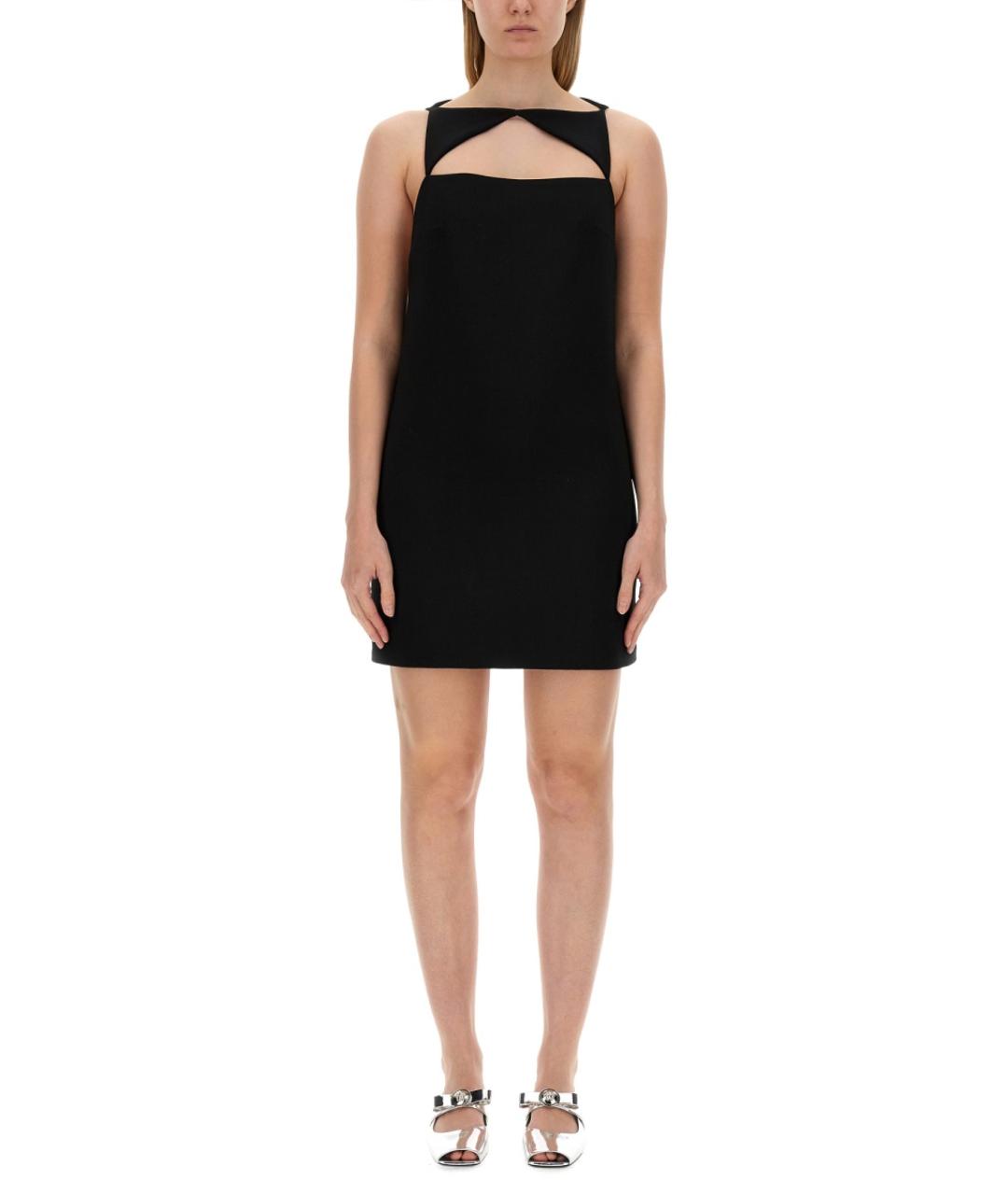 VERSACE Черное полиэстеровое повседневное платье, фото 5