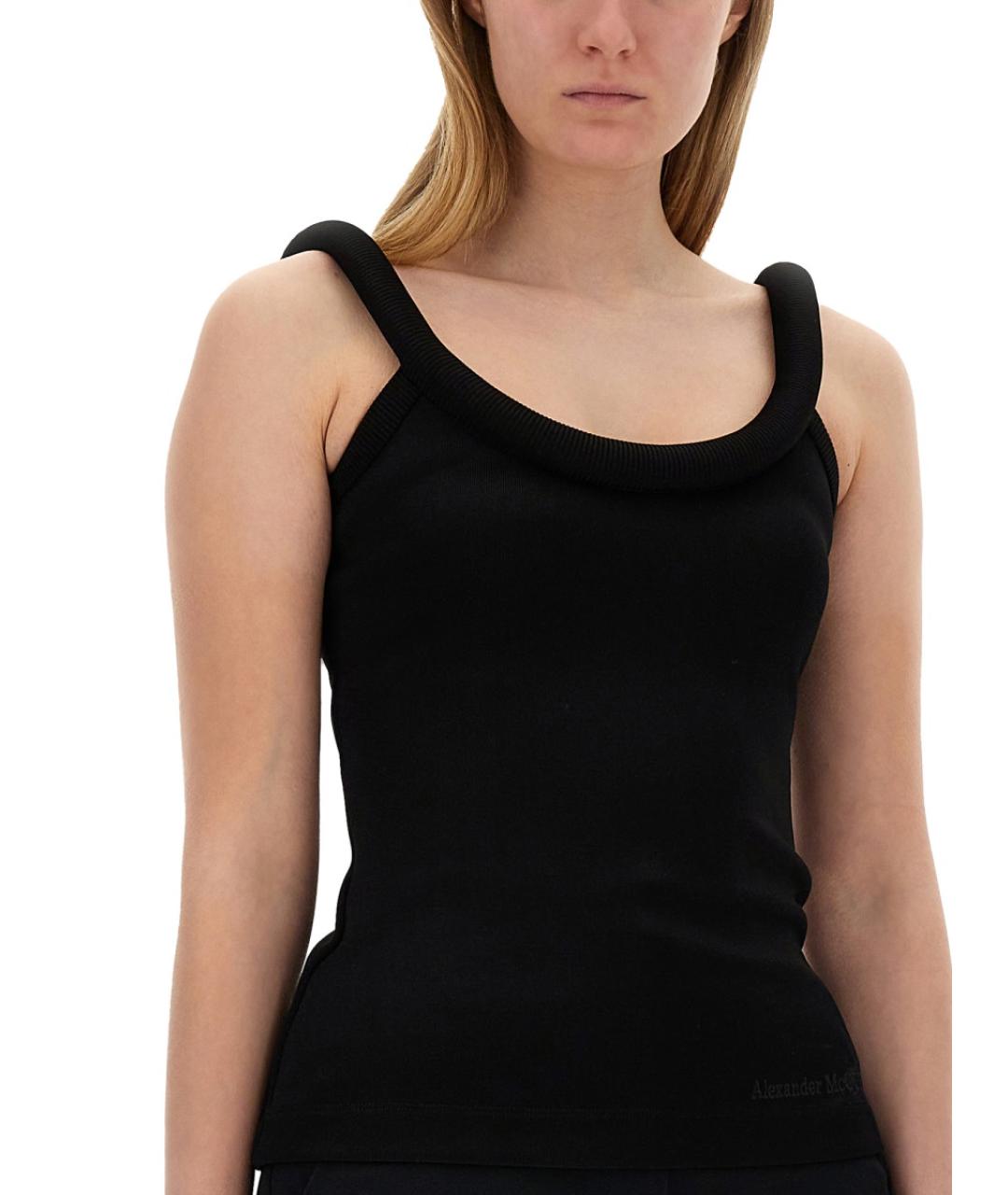 ALEXANDER MCQUEEN Черная вискозная майка, фото 5