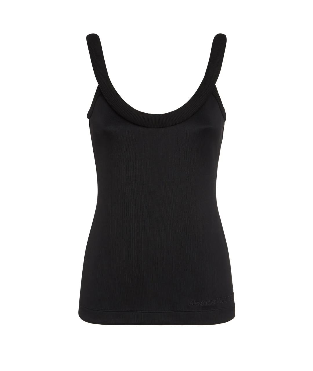 ALEXANDER MCQUEEN Черная вискозная майка, фото 1