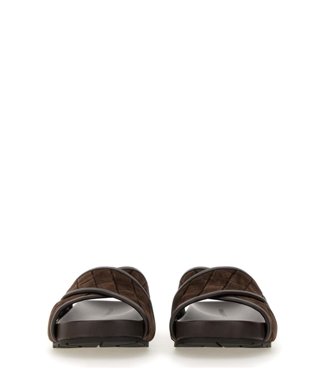 BOTTEGA VENETA Коричневые кожаные сандалии, фото 4