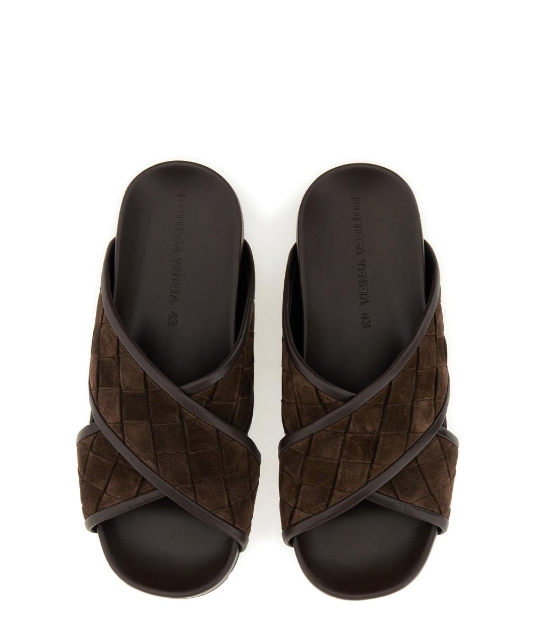 BOTTEGA VENETA Коричневые кожаные сандалии, фото 6