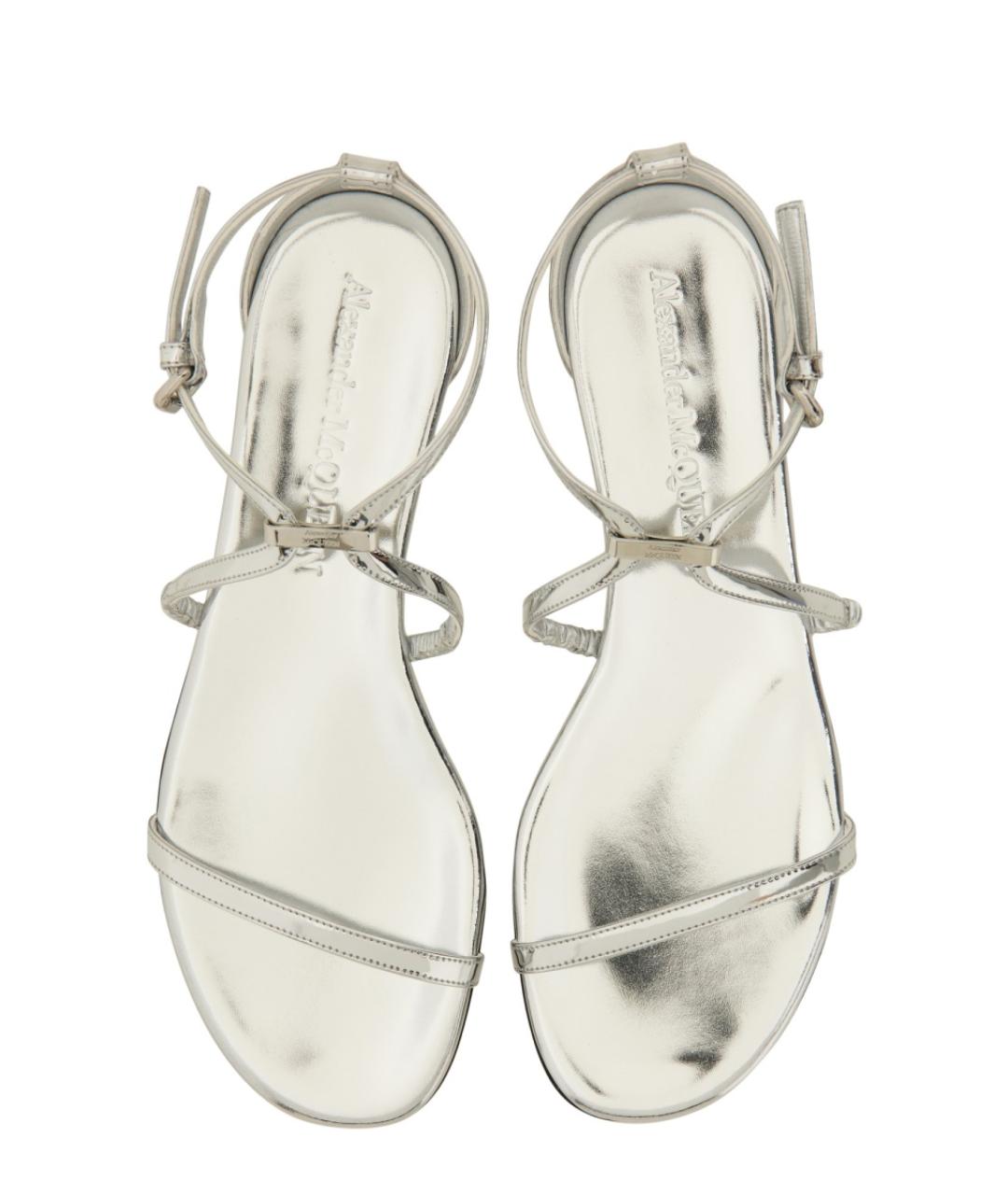 ALEXANDER MCQUEEN Серебряные синтетические сандалии, фото 6