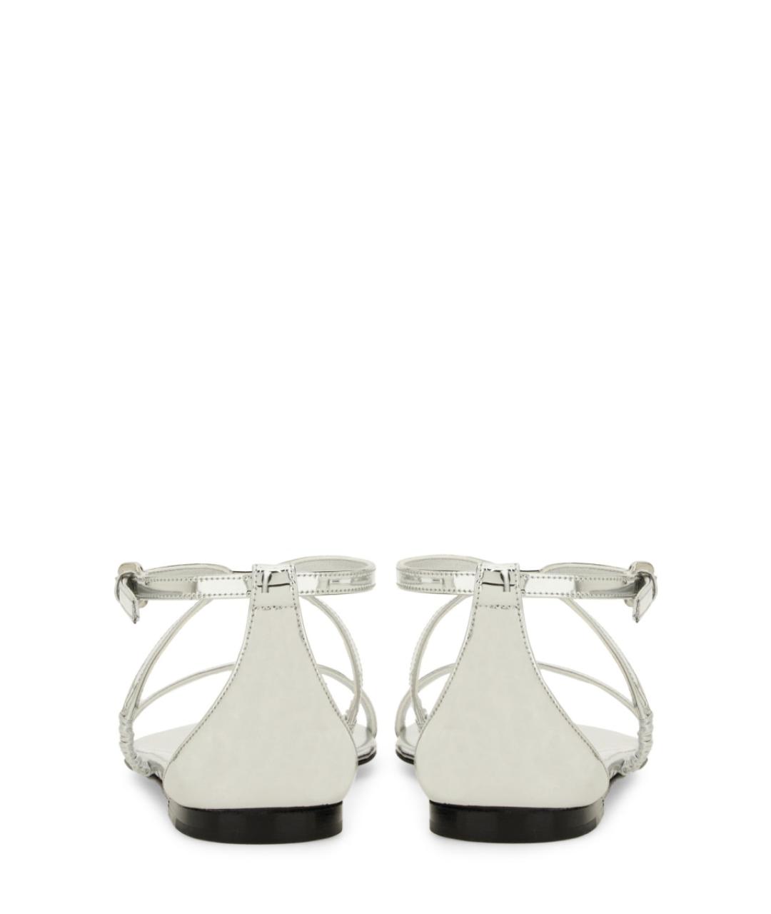 ALEXANDER MCQUEEN Серебряные синтетические сандалии, фото 3