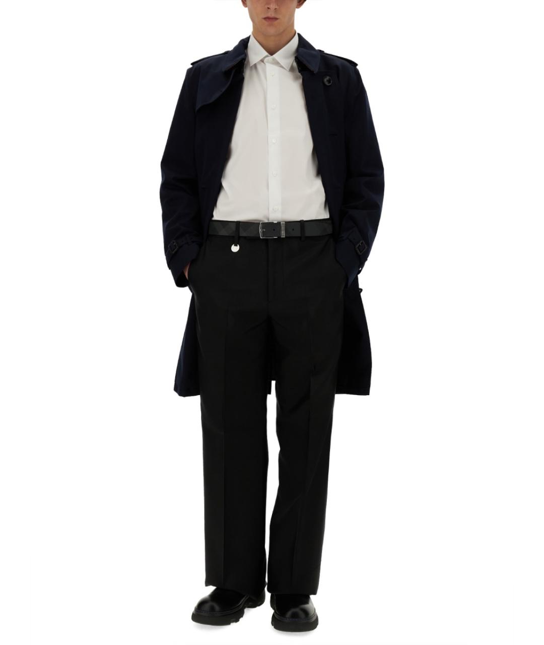 BURBERRY Черные шерстяные повседневные брюки, фото 3