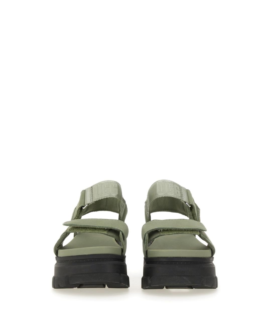 UGG AUSTRALIA Зеленые кожаные сандалии, фото 4
