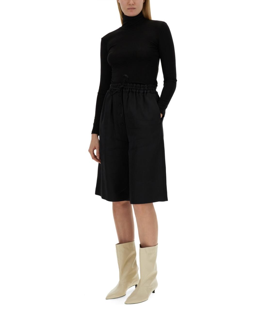 JIL SANDER Черные вискозные шорты, фото 2