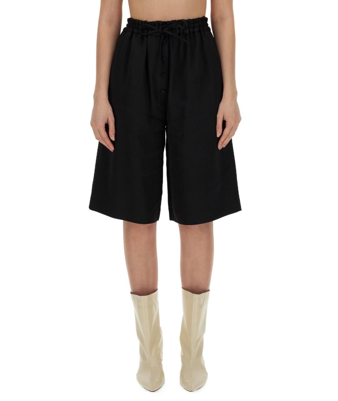 JIL SANDER Черные вискозные шорты, фото 5