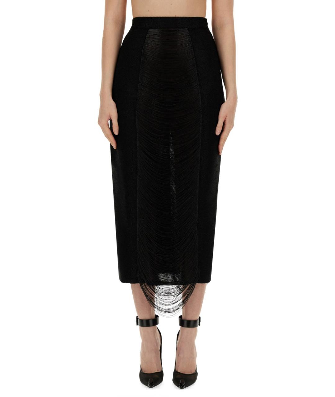ALEXANDER MCQUEEN Черная юбка миди, фото 2