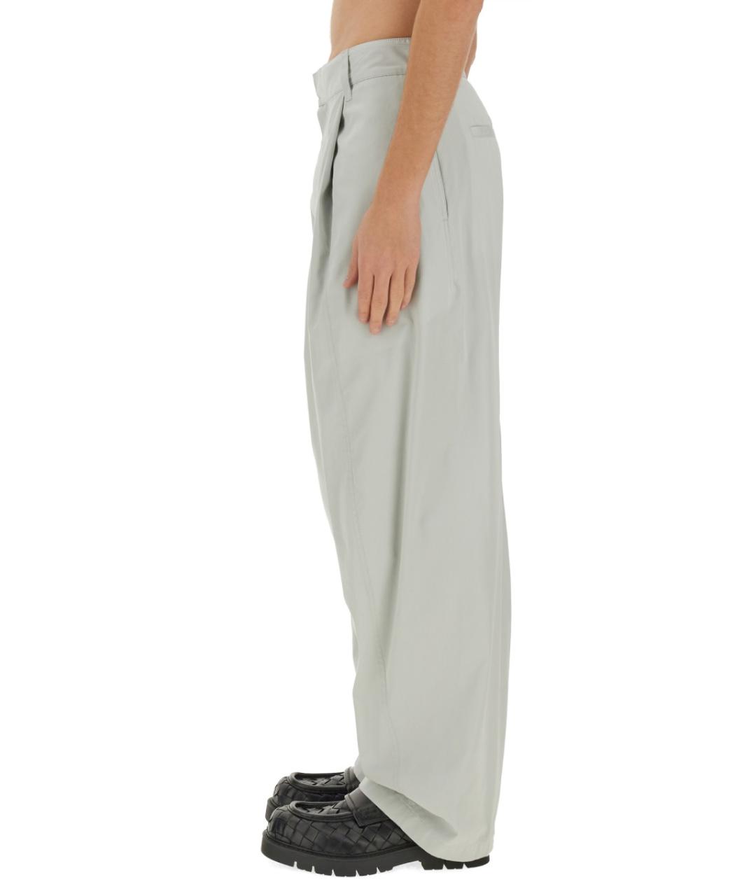 BOTTEGA VENETA Серые хлопковые повседневные брюки, фото 5