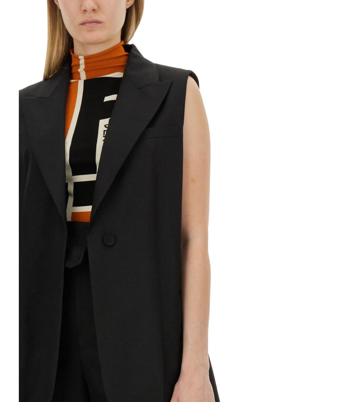 FENDI Черный атласный жилет, фото 4