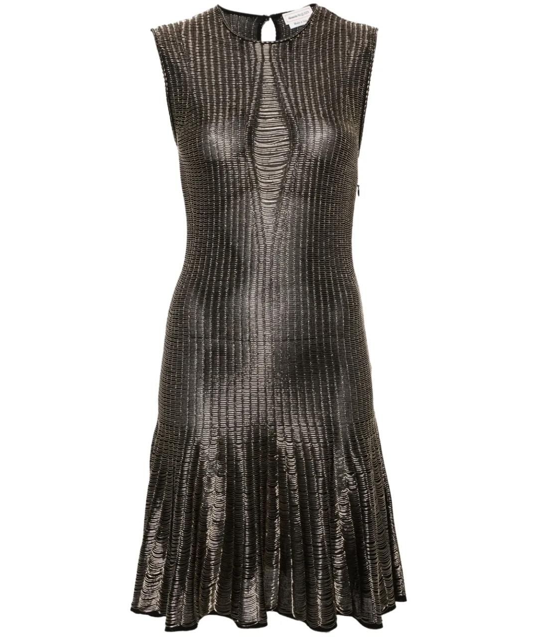 ALEXANDER MCQUEEN Черное вискозное повседневное платье, фото 1