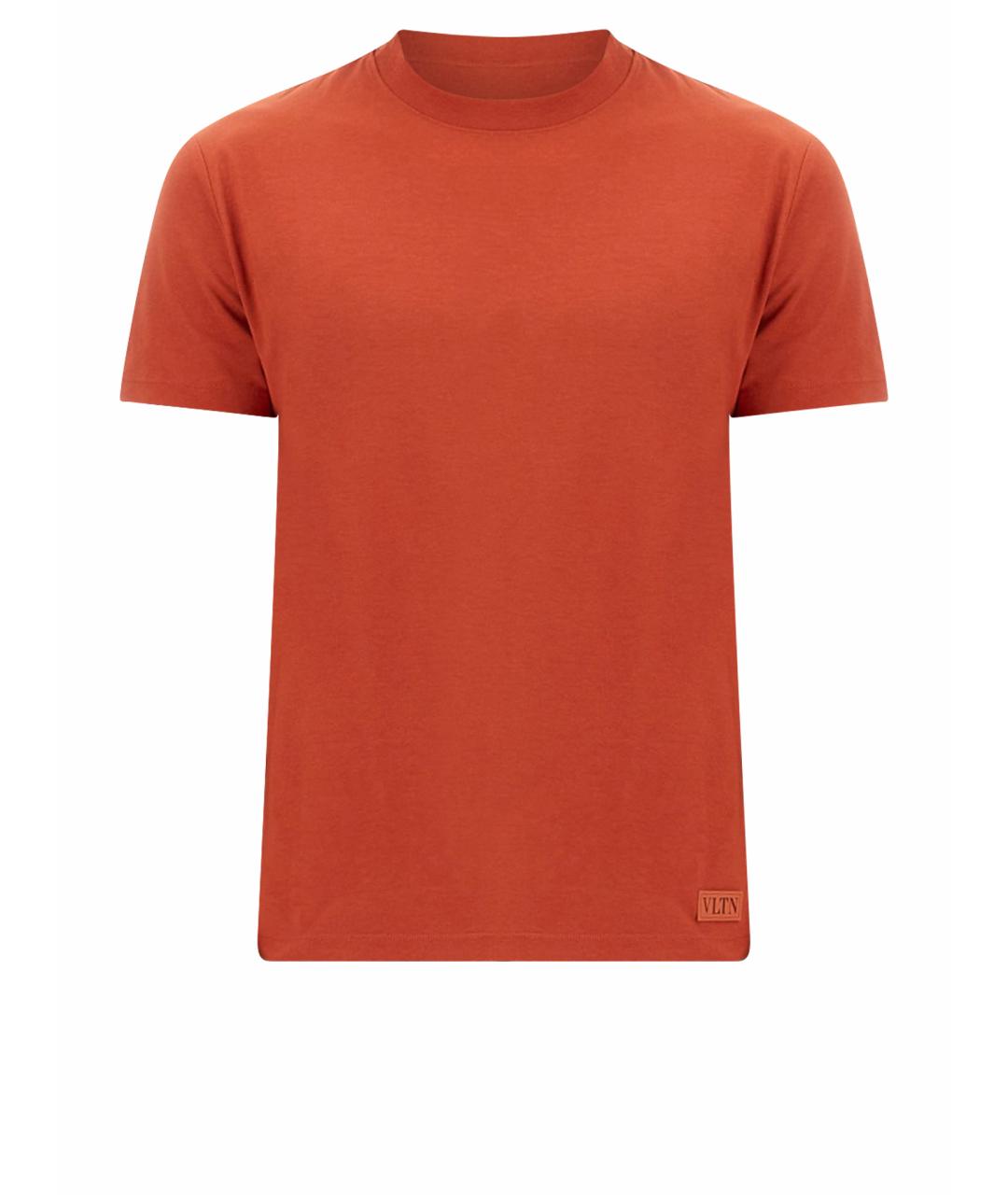 VALENTINO Оранжевая хлопковая футболка, фото 1