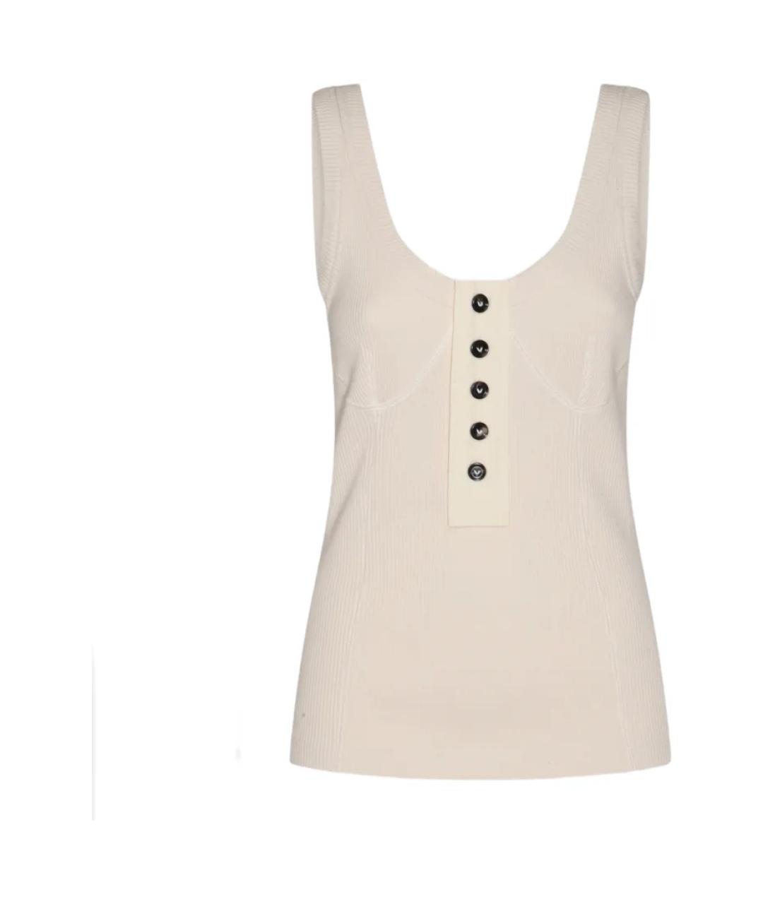 BOTTEGA VENETA Бежевая хлопковая майка, фото 1