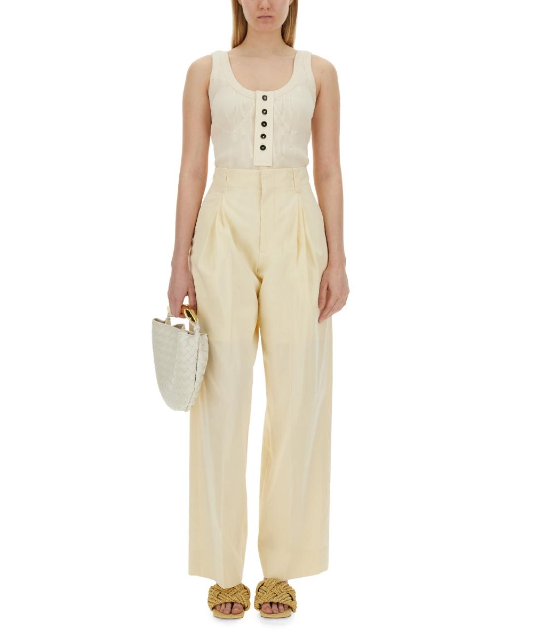 BOTTEGA VENETA Бежевая хлопковая майка, фото 3