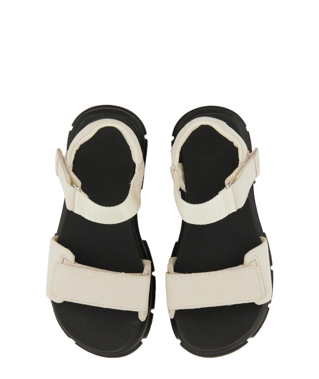 UGG AUSTRALIA Бежевые кожаные сандалии, фото 4