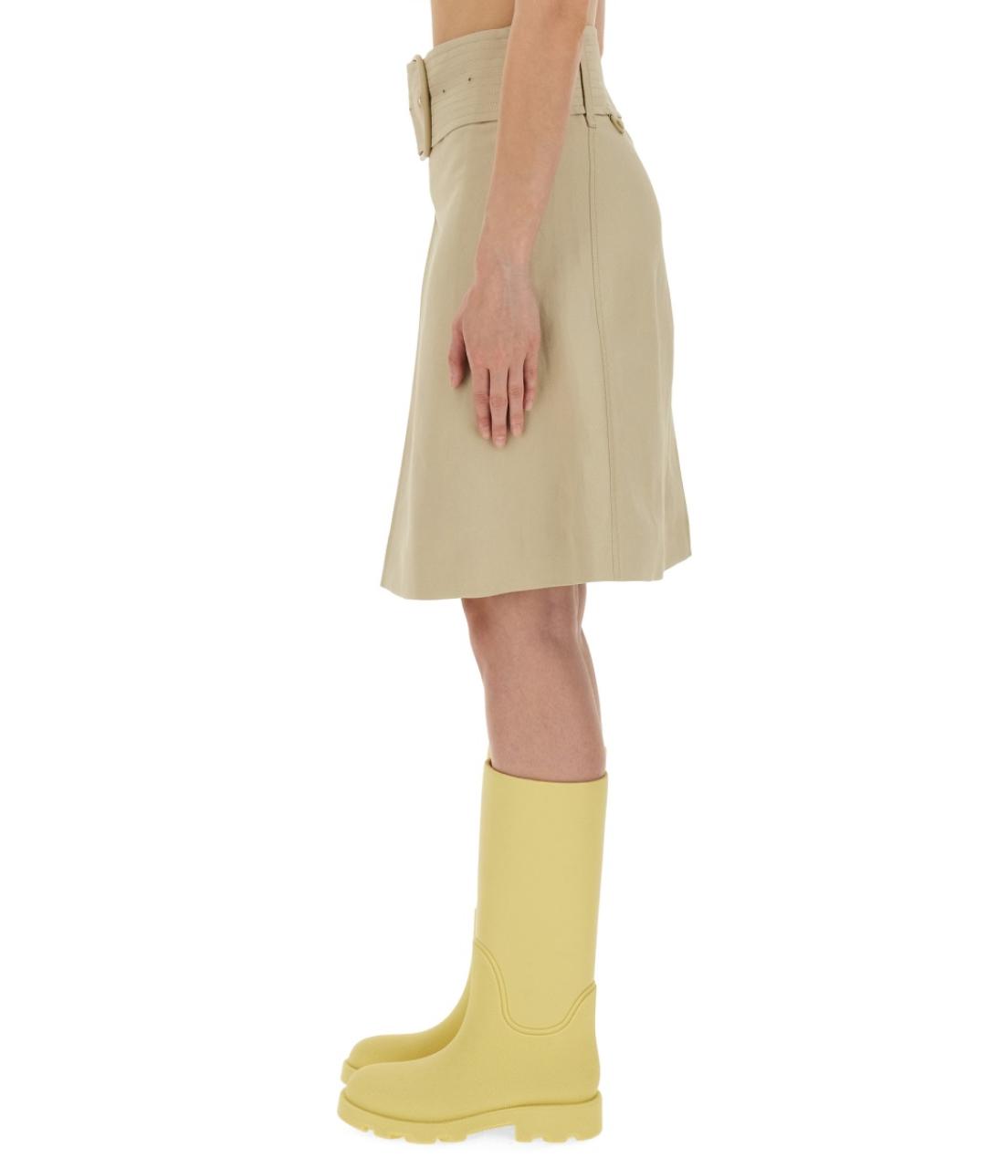 BURBERRY Бежевая юбка миди, фото 4