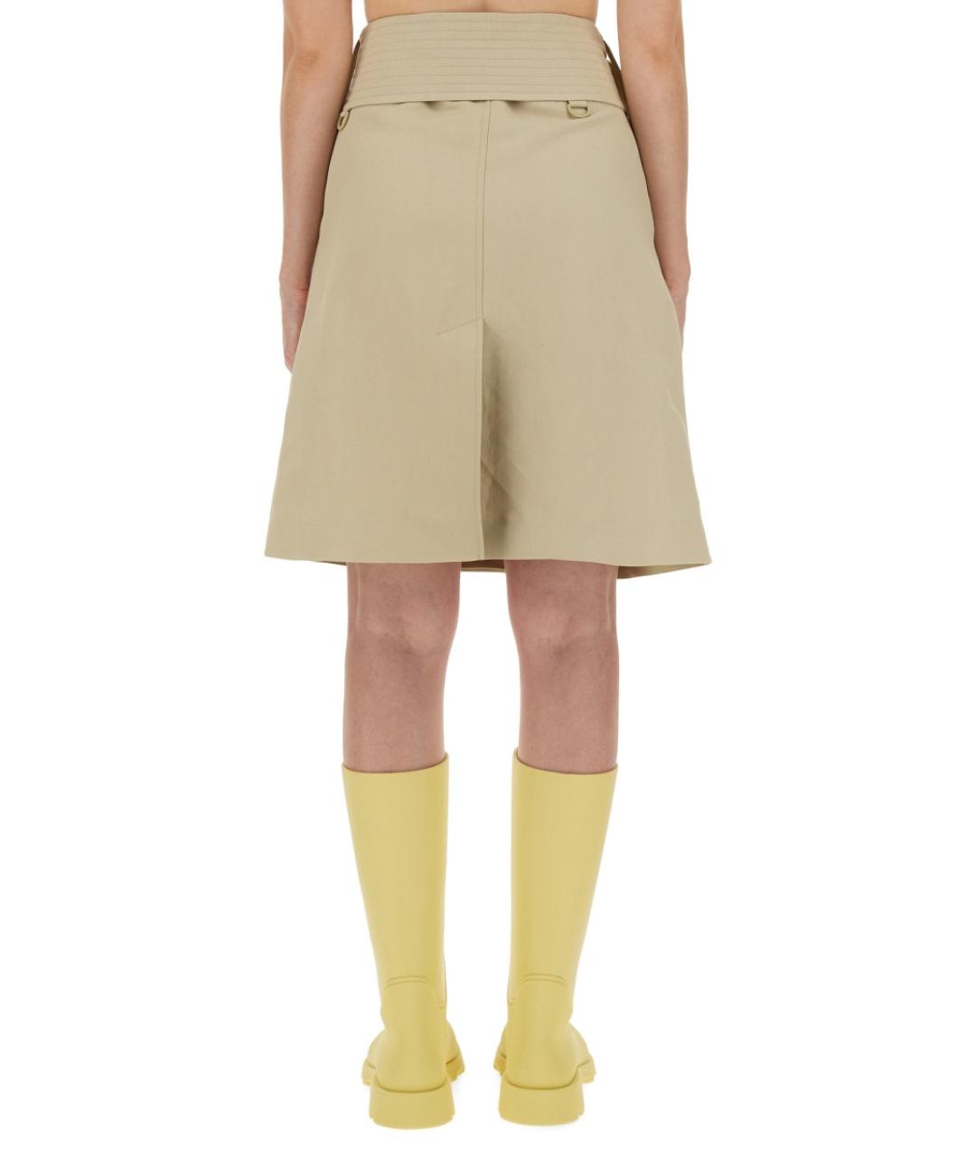 BURBERRY Бежевая юбка миди, фото 3