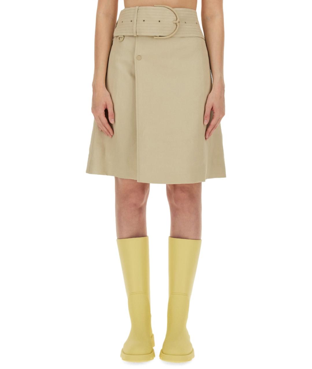 BURBERRY Бежевая юбка миди, фото 1