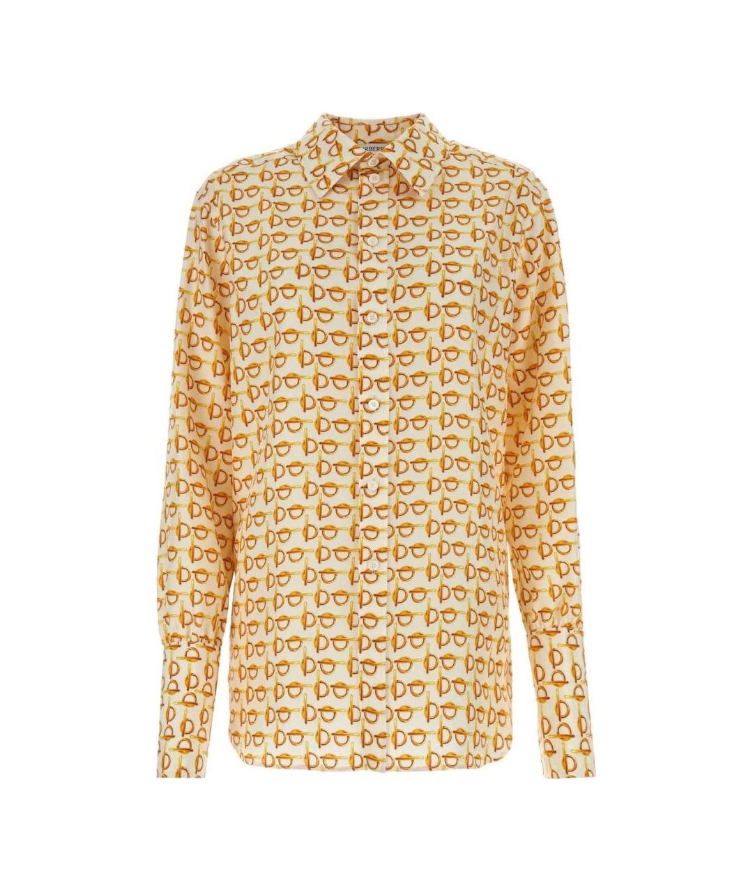BURBERRY Бежевая шелковая рубашка, фото 1