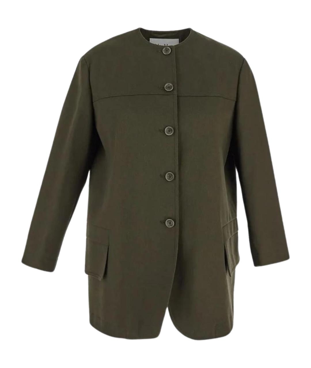 MAX MARA Хаки хлопковая куртка, фото 1