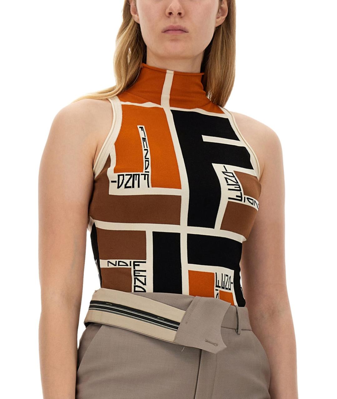 FENDI Мульти вискозная майка, фото 5
