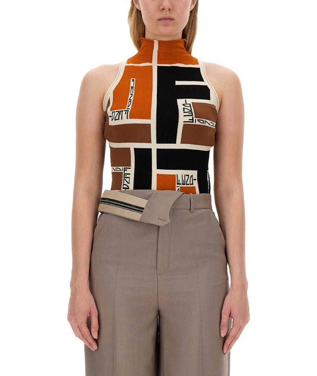 FENDI Мульти вискозная майка, фото 2