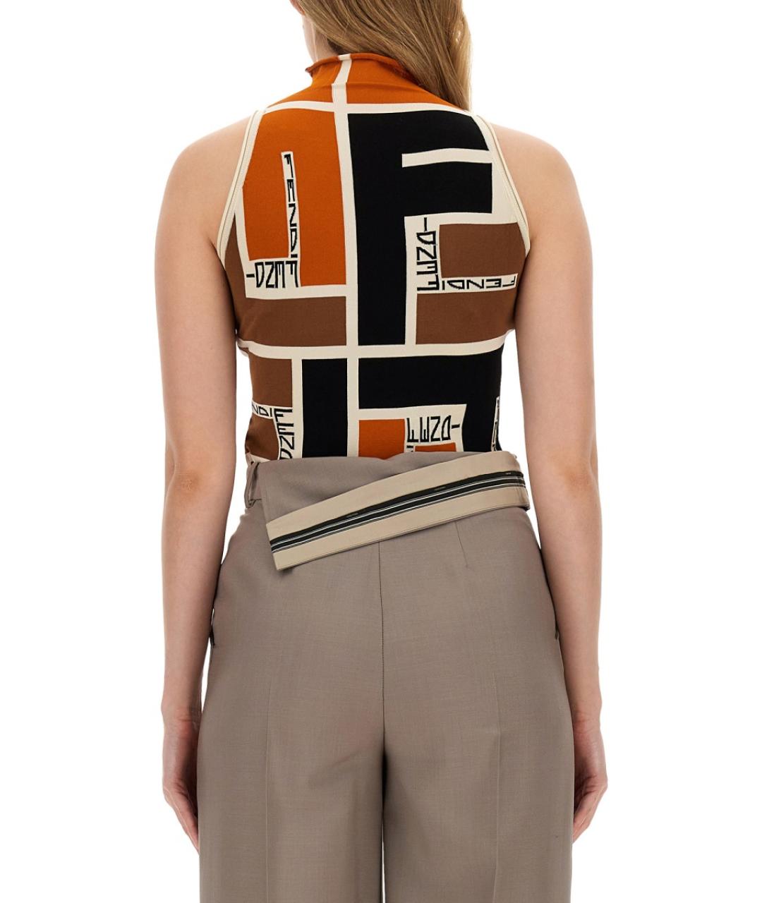 FENDI Мульти вискозная майка, фото 4