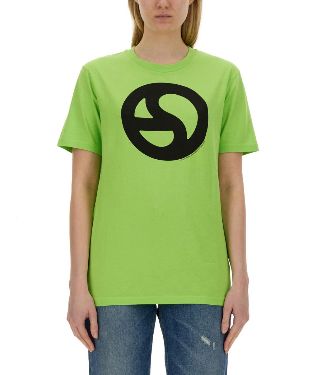 ACNE STUDIOS Зеленая хлопковая футболка, фото 9