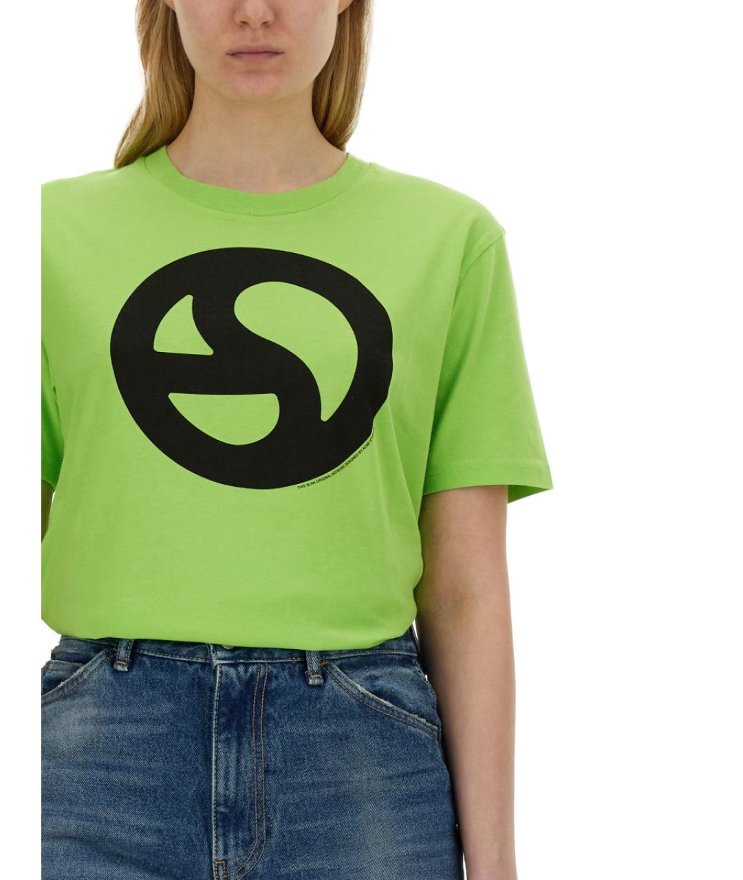 ACNE STUDIOS Зеленая хлопковая футболка, фото 7