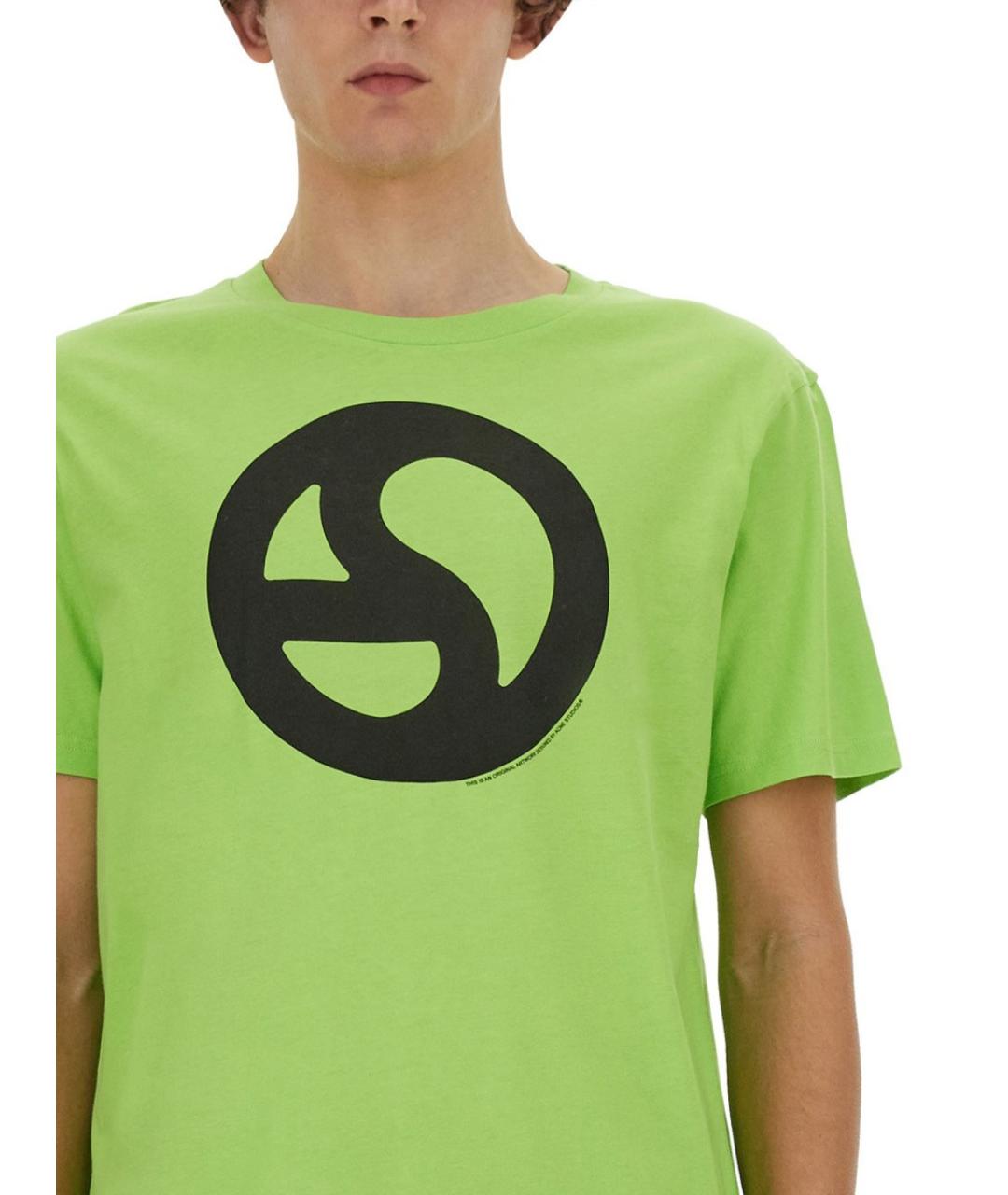 ACNE STUDIOS Зеленая хлопковая футболка, фото 8