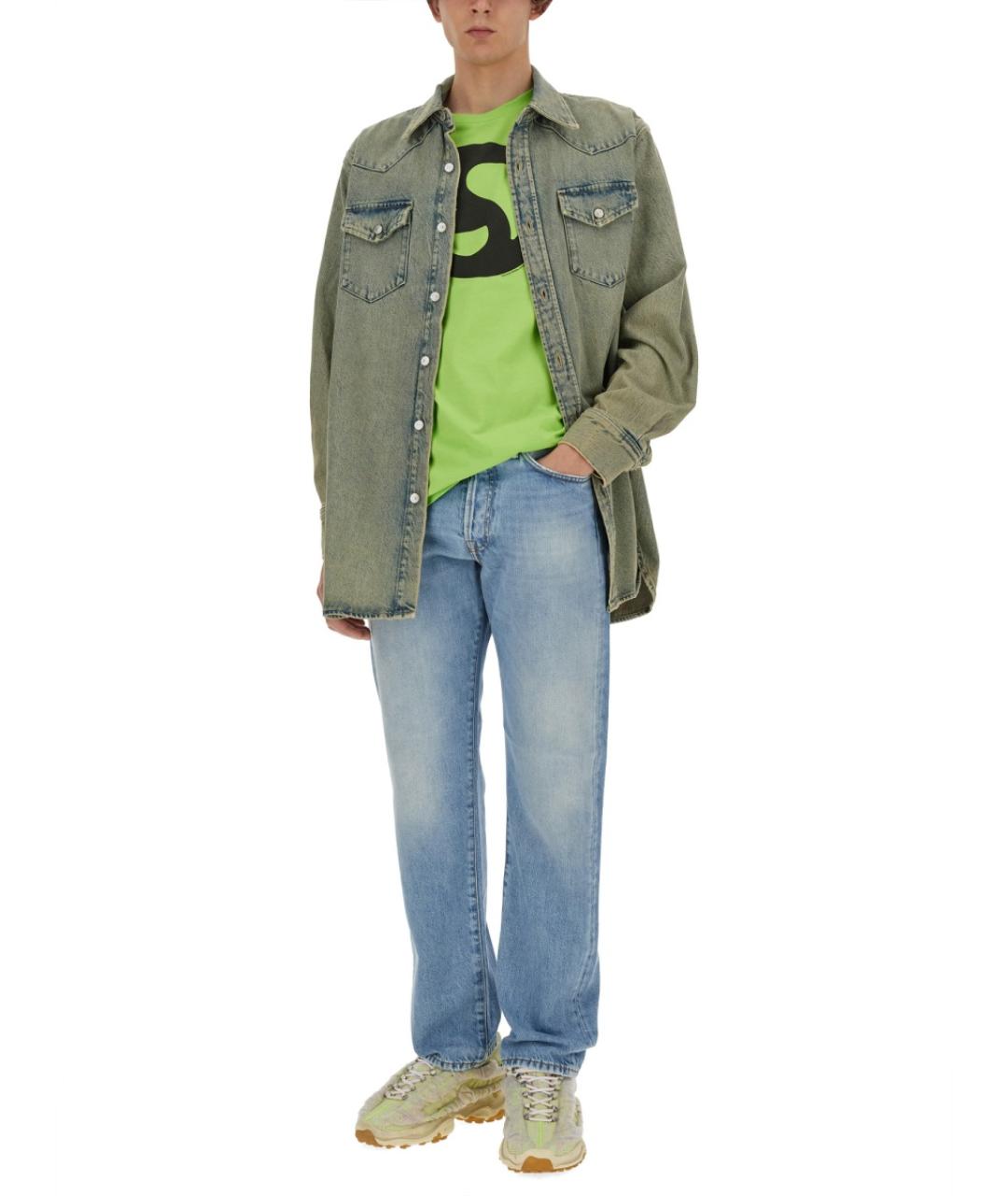 ACNE STUDIOS Зеленая хлопковая футболка, фото 3