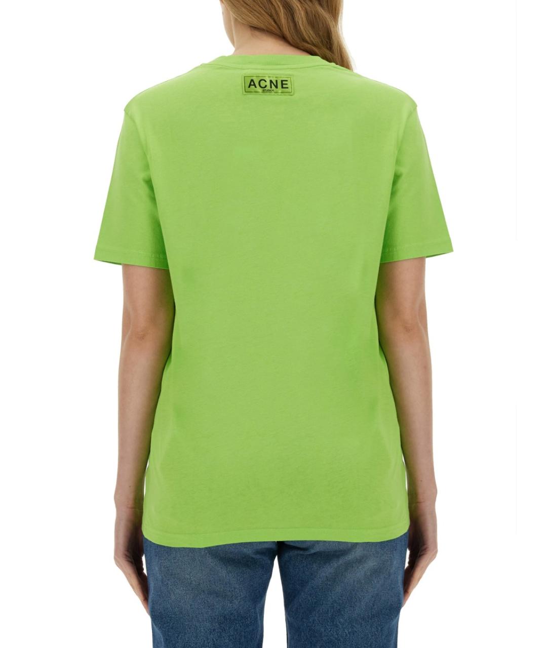 ACNE STUDIOS Зеленая хлопковая футболка, фото 6