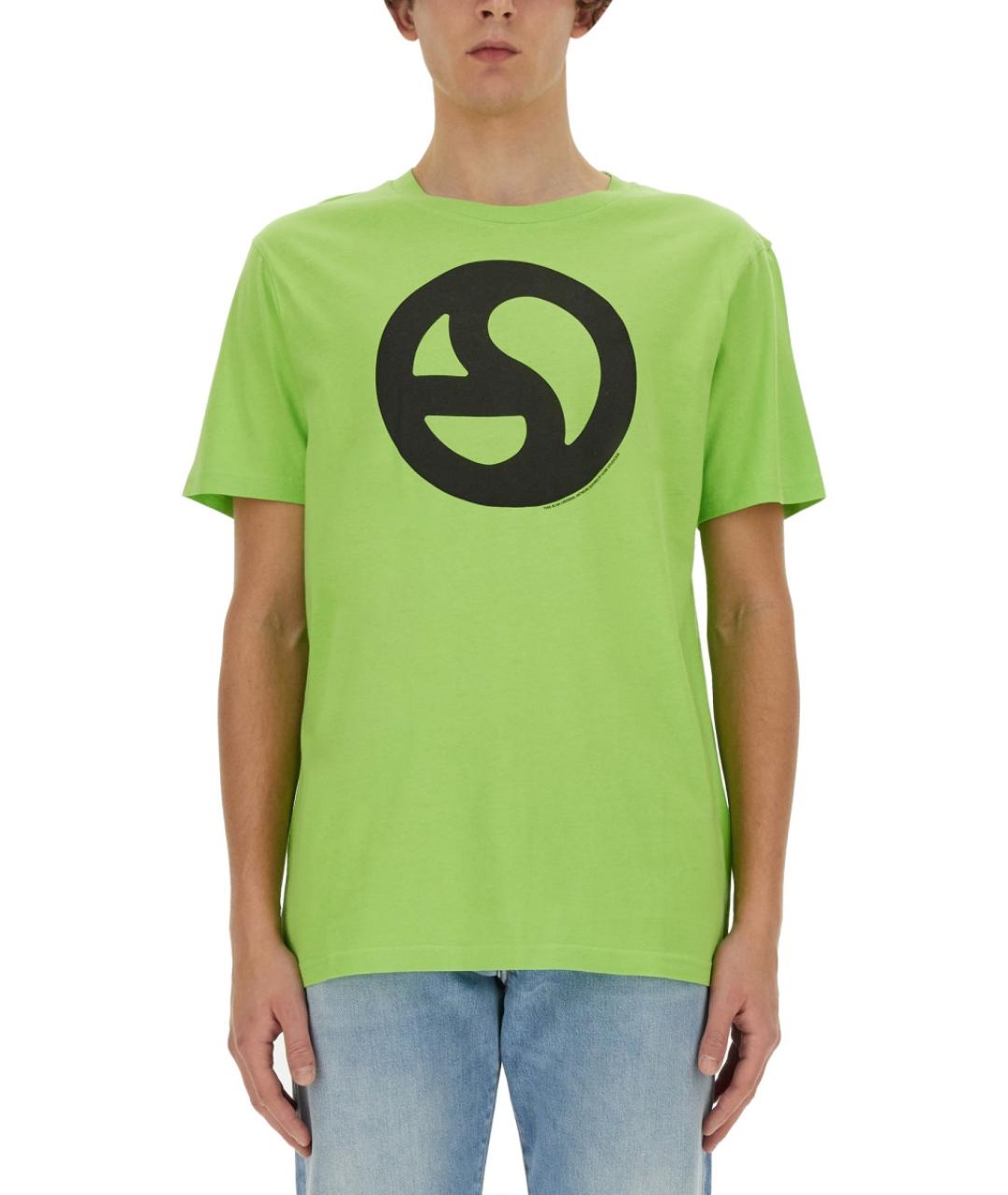 ACNE STUDIOS Зеленая хлопковая футболка, фото 5