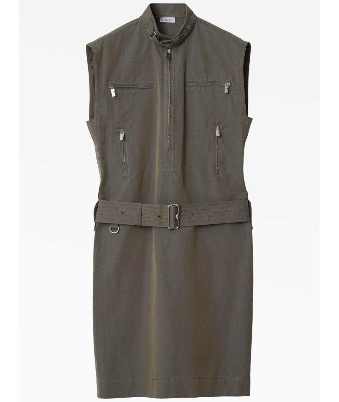 BURBERRY Антрацитовое хлопковое повседневное платье, фото 1