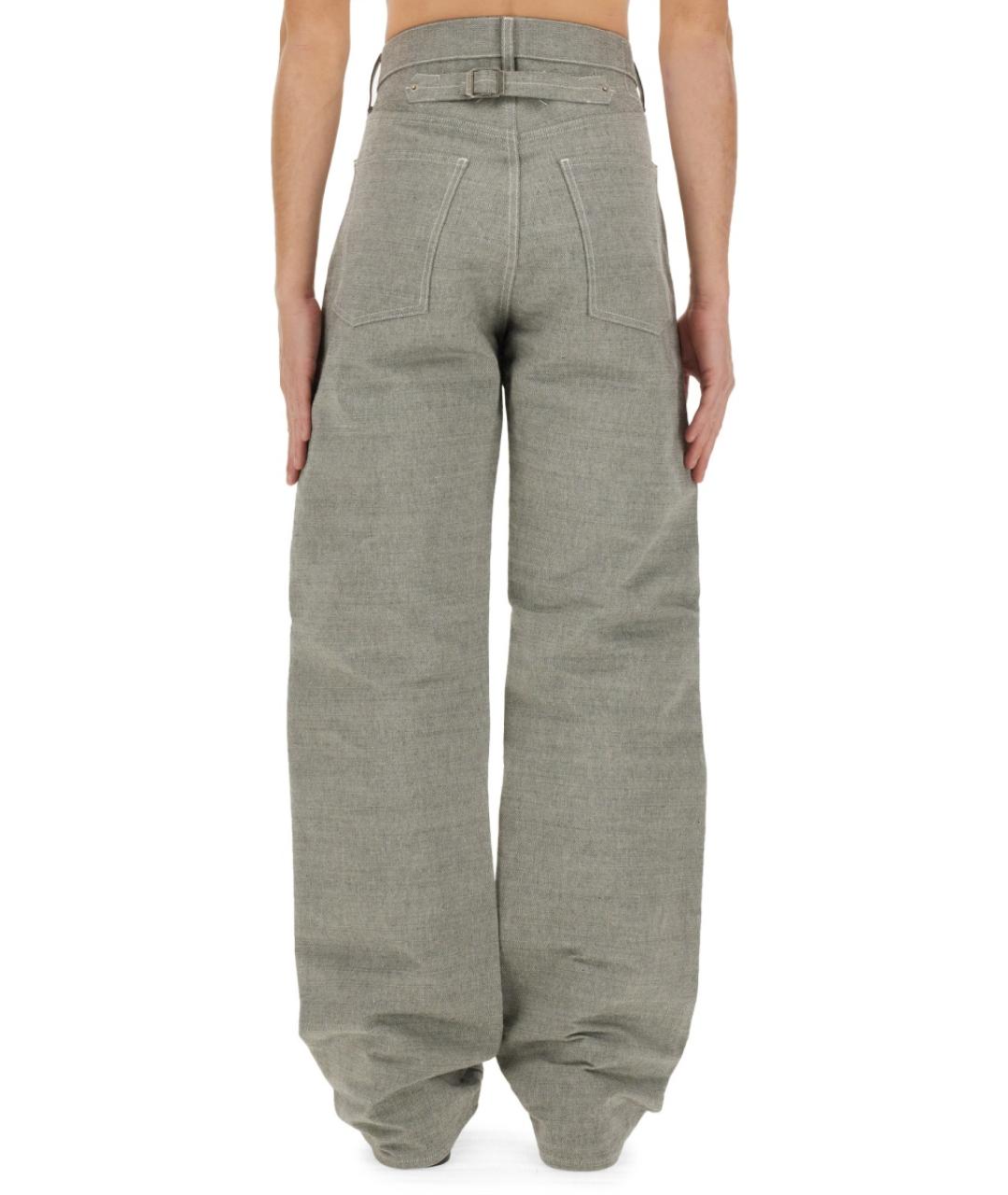 MAISON MARGIELA Серые хлопковые прямые джинсы, фото 4