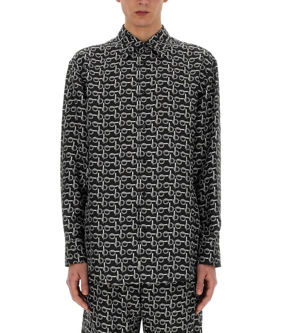 BURBERRY Черная шелковая кэжуал рубашка, фото 2