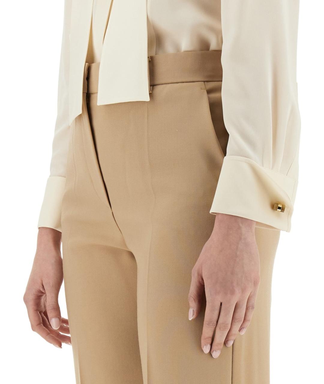 MAX MARA Бежевая шелковая рубашка, фото 4